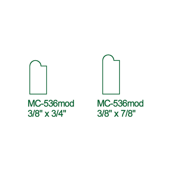 MC-536 CHAIR RAIL Bead STOCK (3/8 x 3/4 & 7/8")-image
