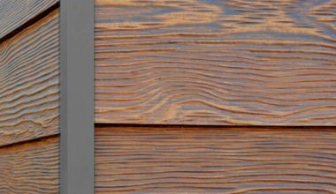 Old Cherry RusticSeries wood-look composite siding on James Hardie fiber cement lap siding